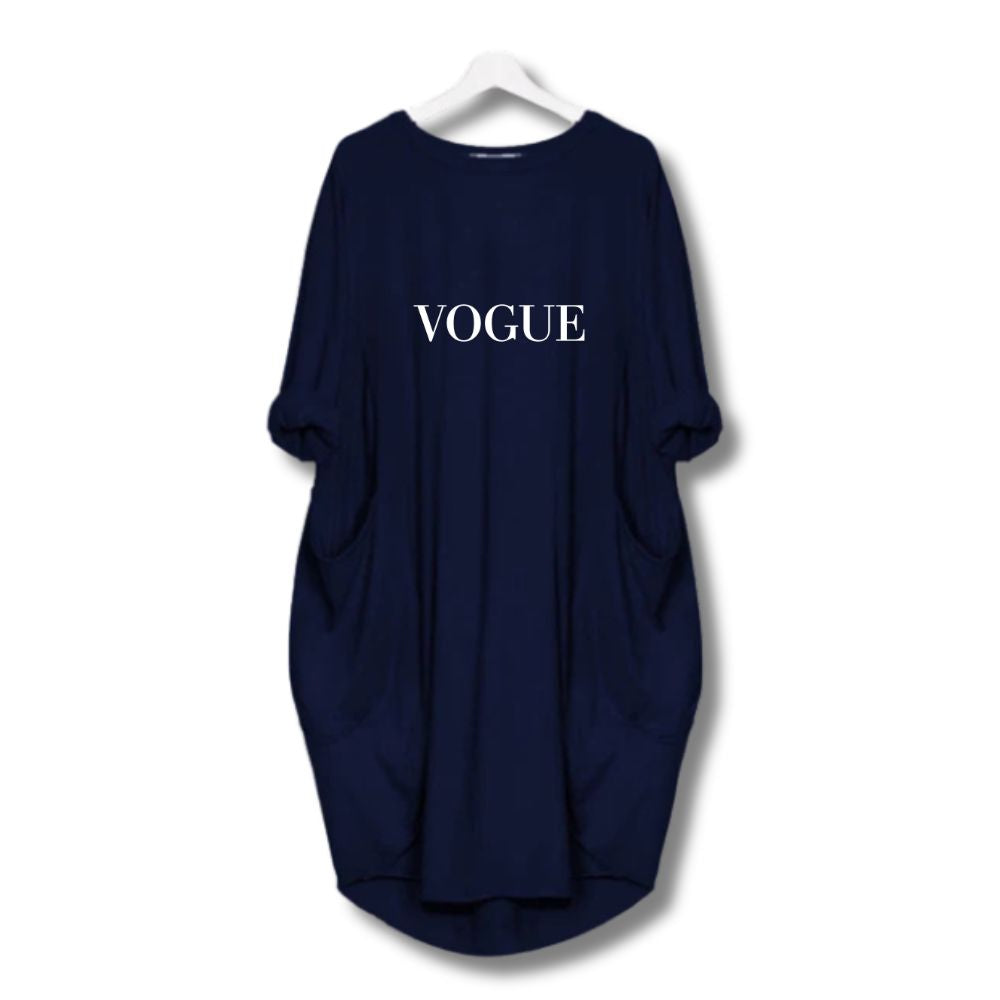 Vogue Printed Long Tee - Blue