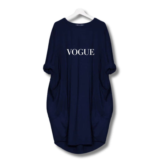 Vogue Printed Long Tee - Blue