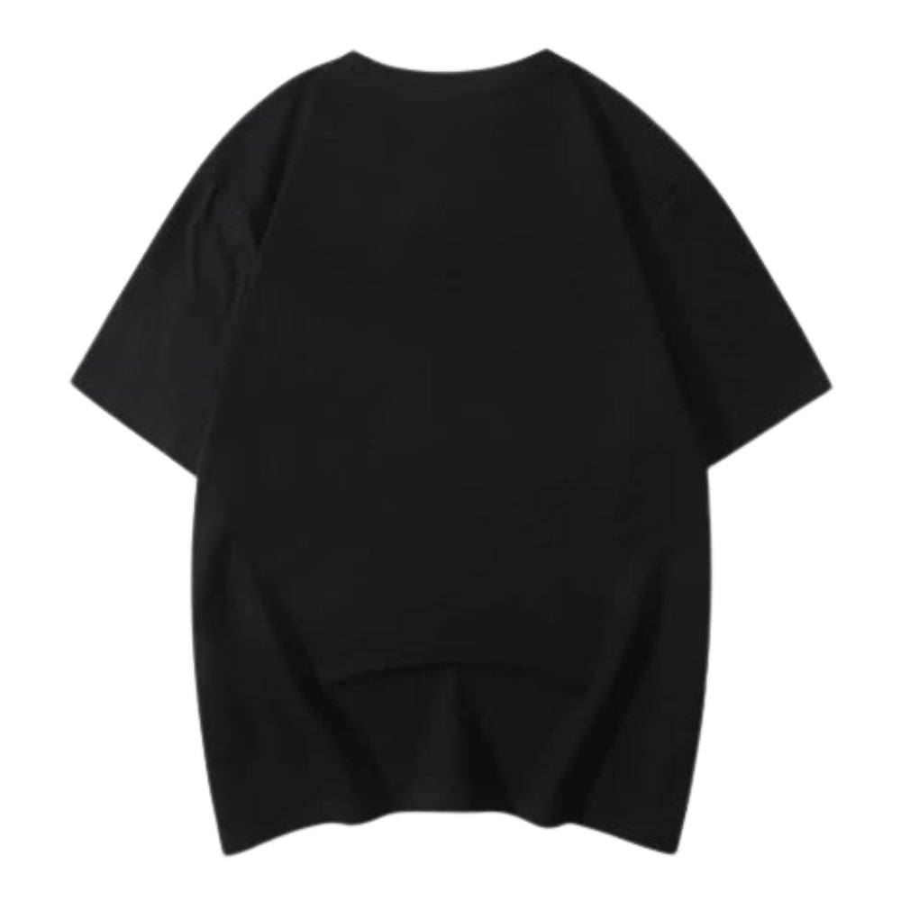 Dream Without Limit Print T-Shirt – Soft Stretch Cotton, Crew Neck, Loose Fit - Black