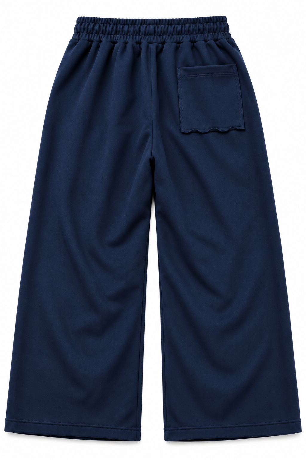 Relaxed Fit Wide Leg Trousers - Blue