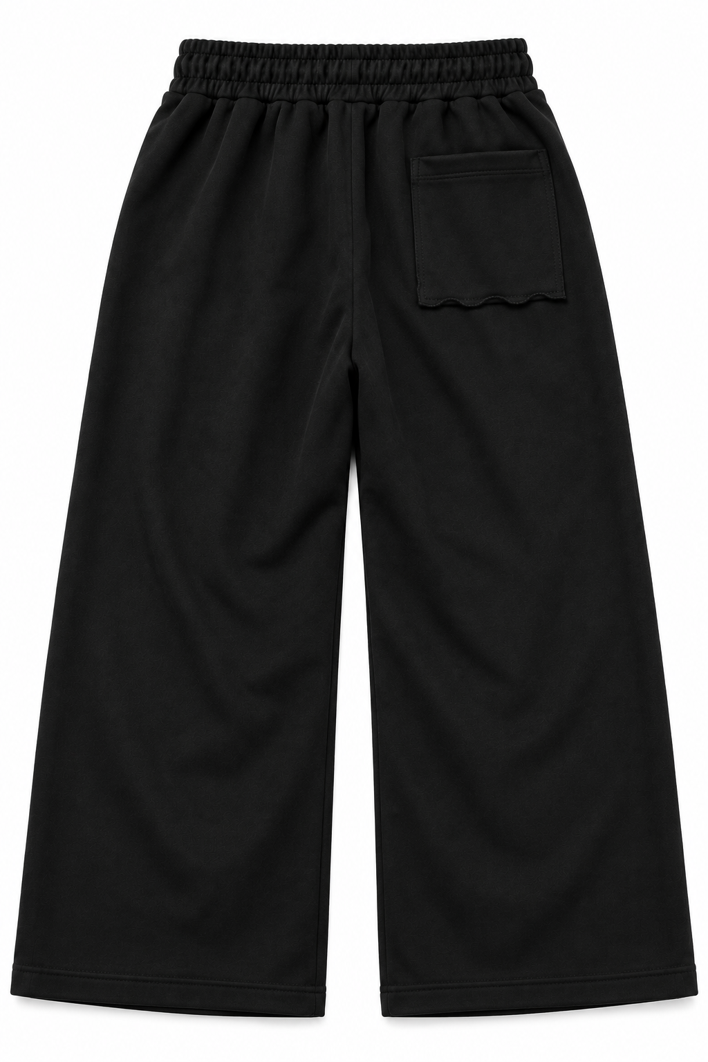 Relaxed Fit Wide Leg Trousers - Black