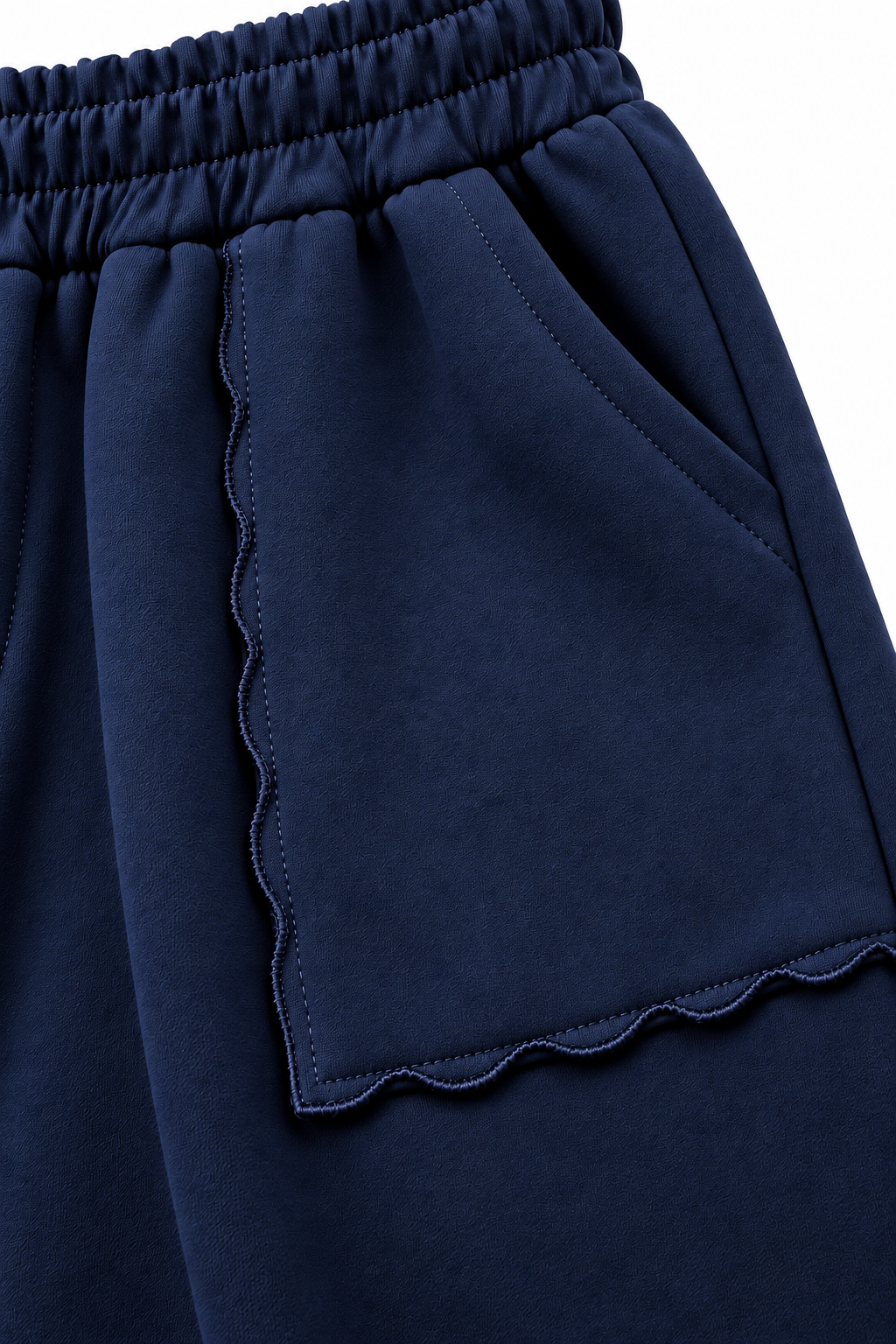 Relaxed Fit Wide Leg Trousers - Blue