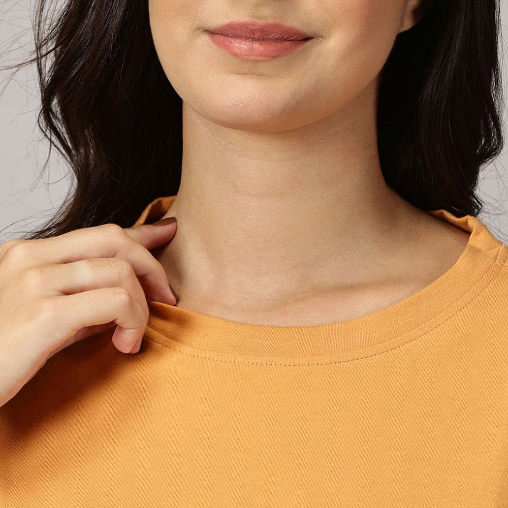 Women Aster Oversized Fit Crew-Neck T-Shirt - Orange