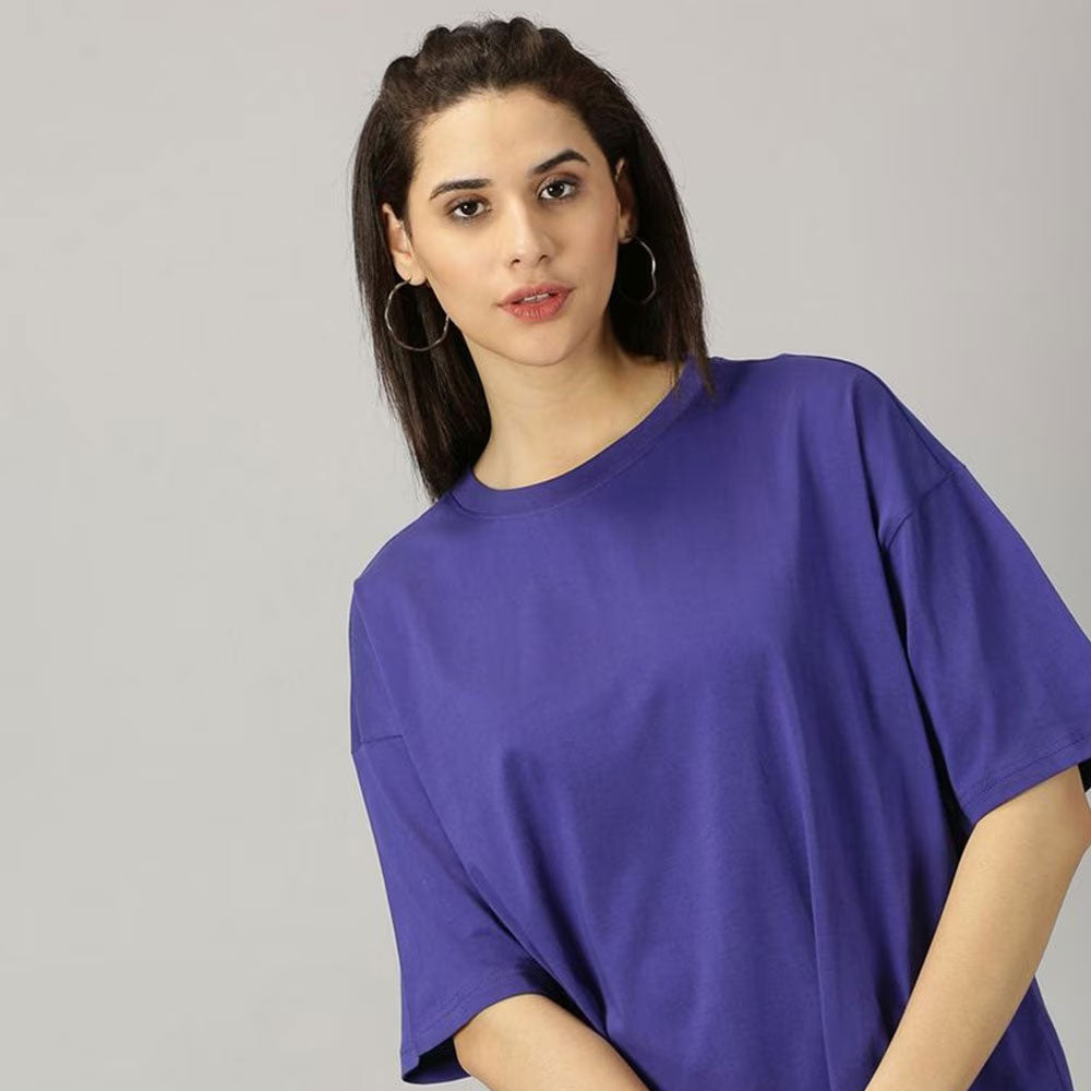 Women Aster Oversized Fit Crew-Neck T-Shirt - Purple