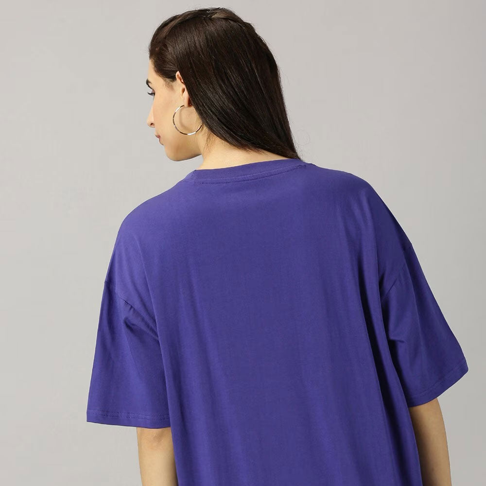 Women Aster Oversized Fit Crew-Neck T-Shirt - Purple