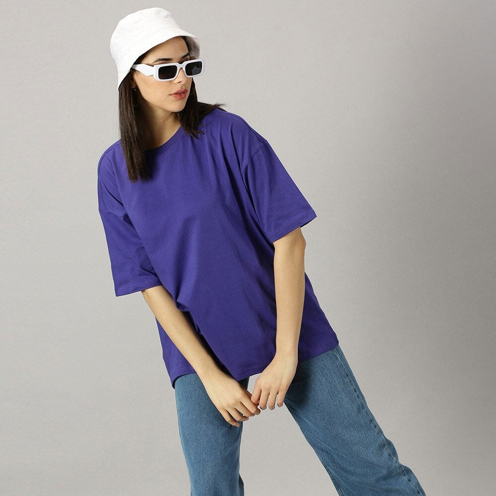 Women Aster Oversized Fit Crew-Neck T-Shirt - Purple