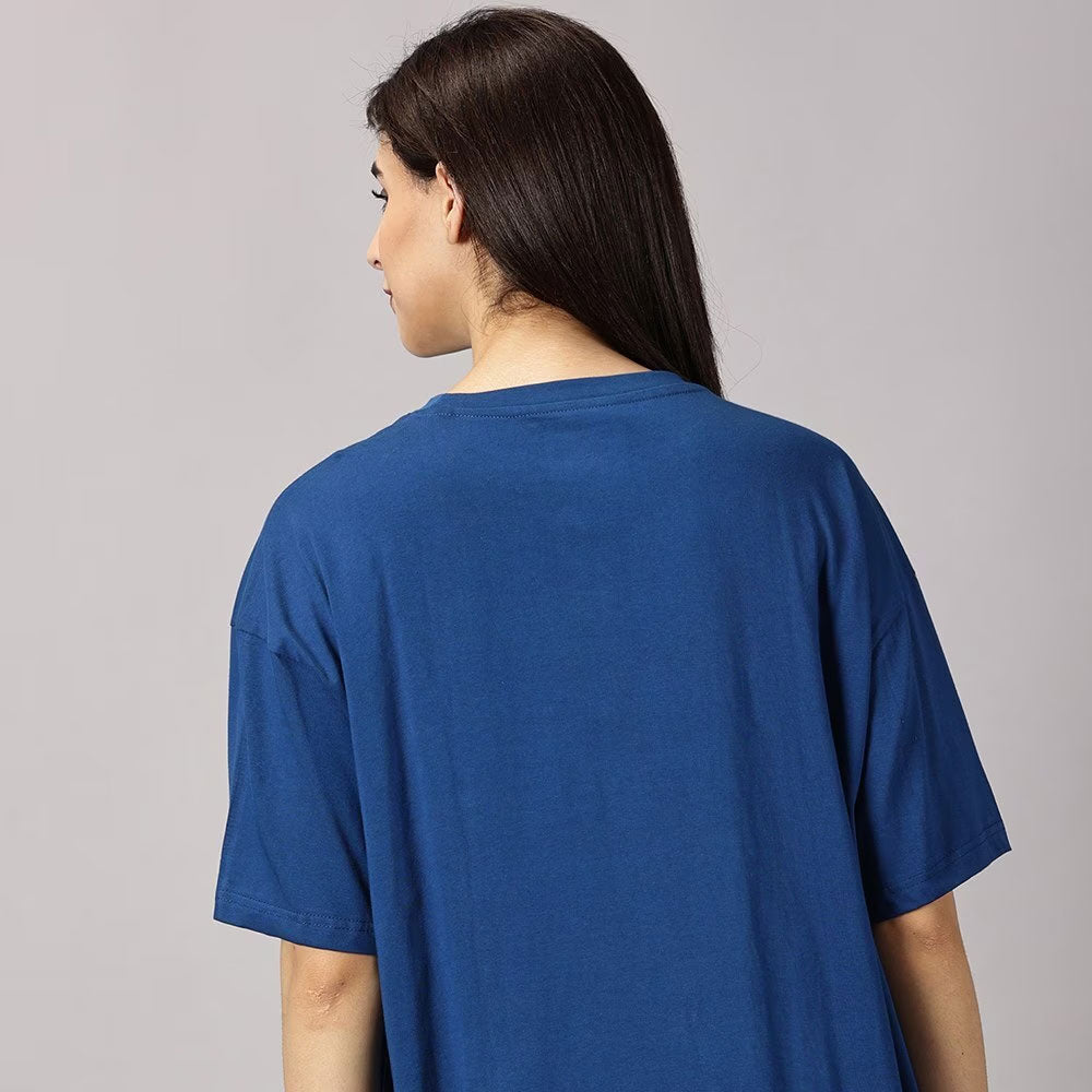 Women Aster Oversized Fit Crew-Neck T-Shirt - Blue