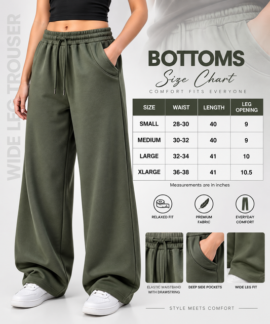 Relaxed Fit Wide Leg Baggy Trousers